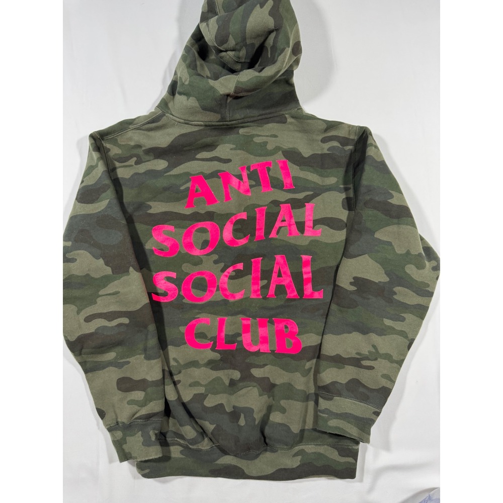 Anti Social Social Club ASSC Hoodie Camo Pink XS Oversized Streetwear Unisex - Picture 9 of 10